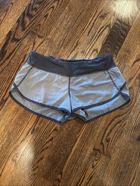 Lulu lemon Athletic Women's Grey Running Shorts with Dark Waistband